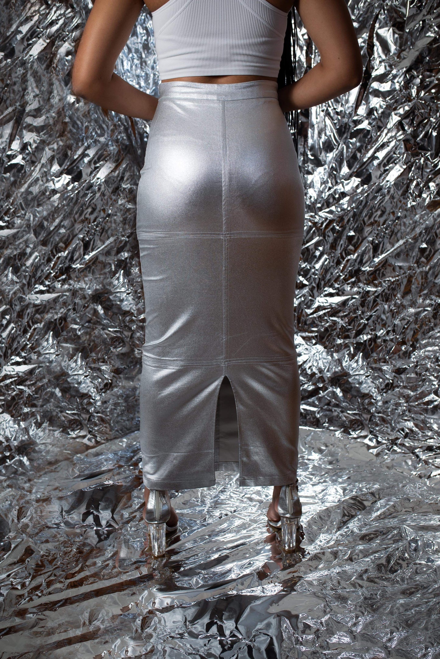 Metallic Maxi Skirt