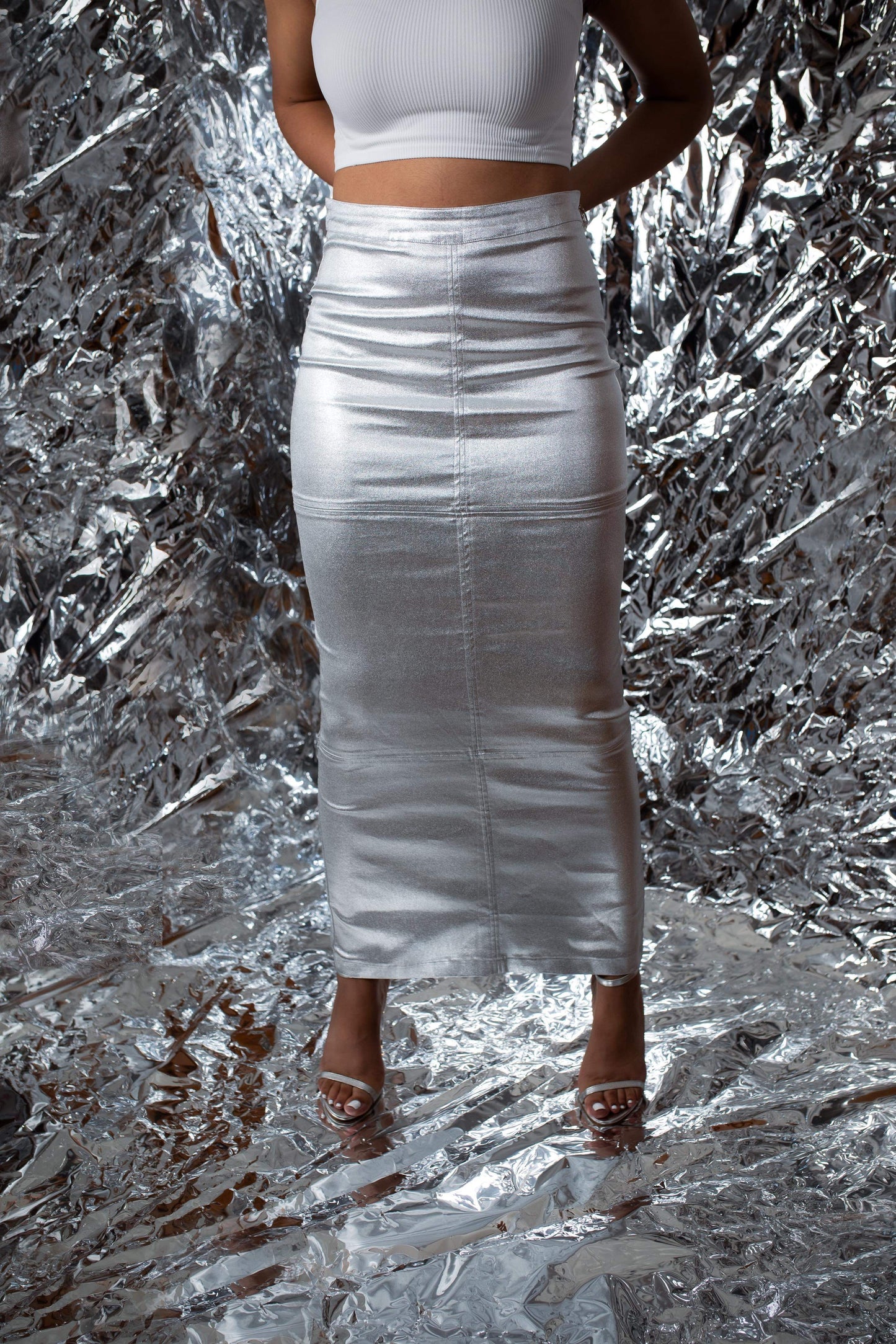 Metallic Maxi Skirt