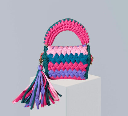 Color-Block Crochet Mini Bag