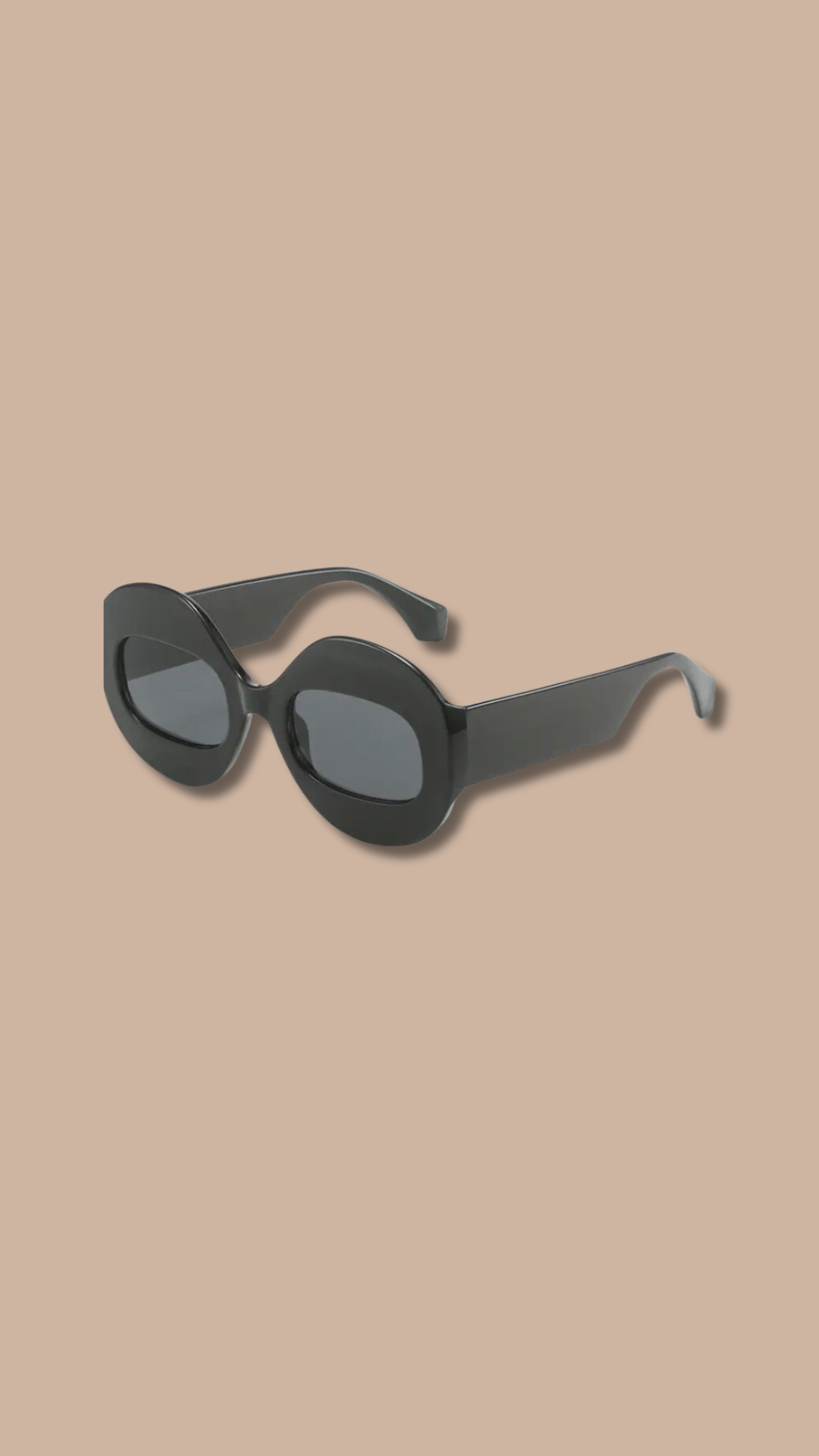 Black Oversized Retro Sunglasses