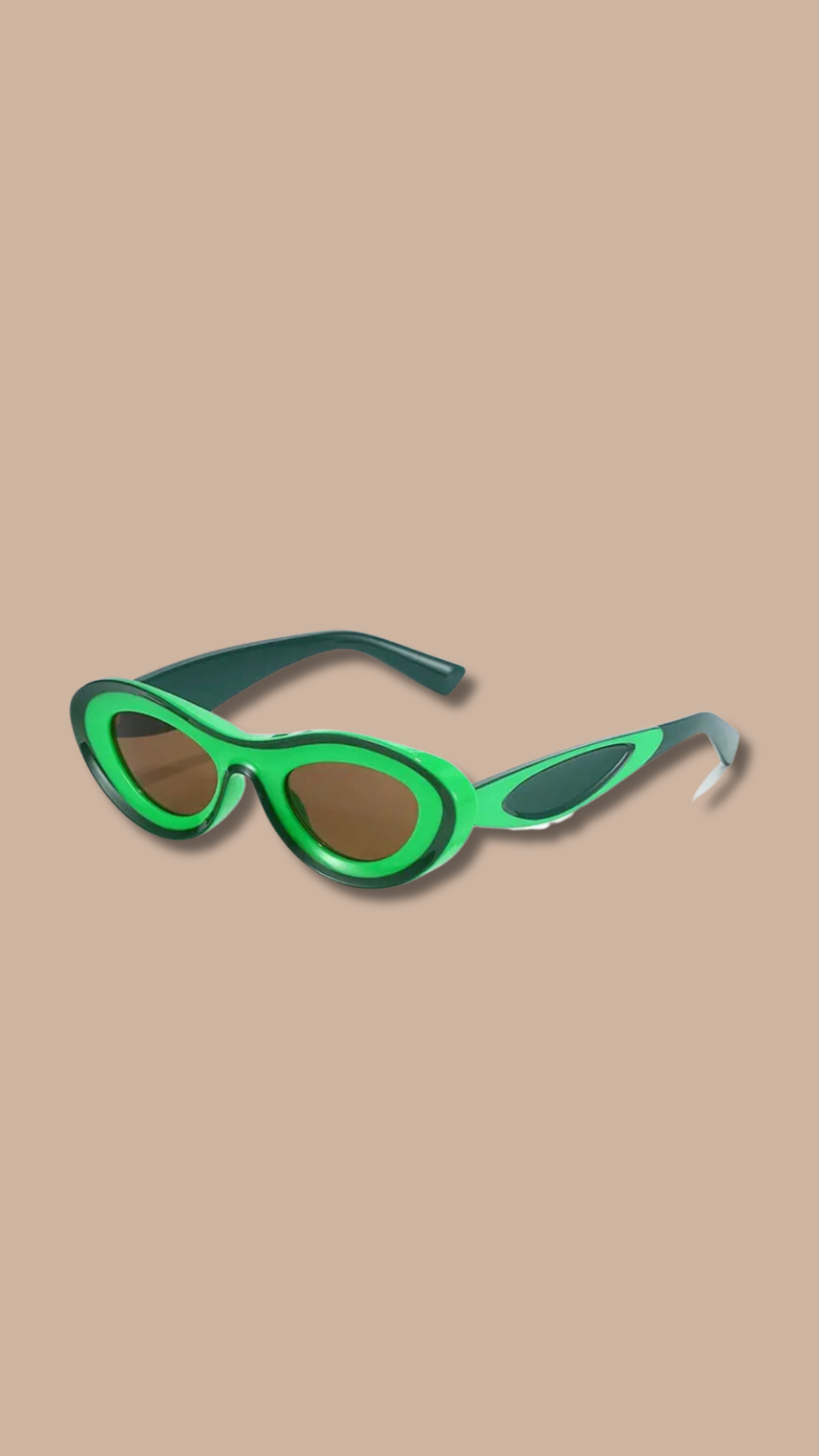 Green Two-Tone Retro Sporty Sunglasses