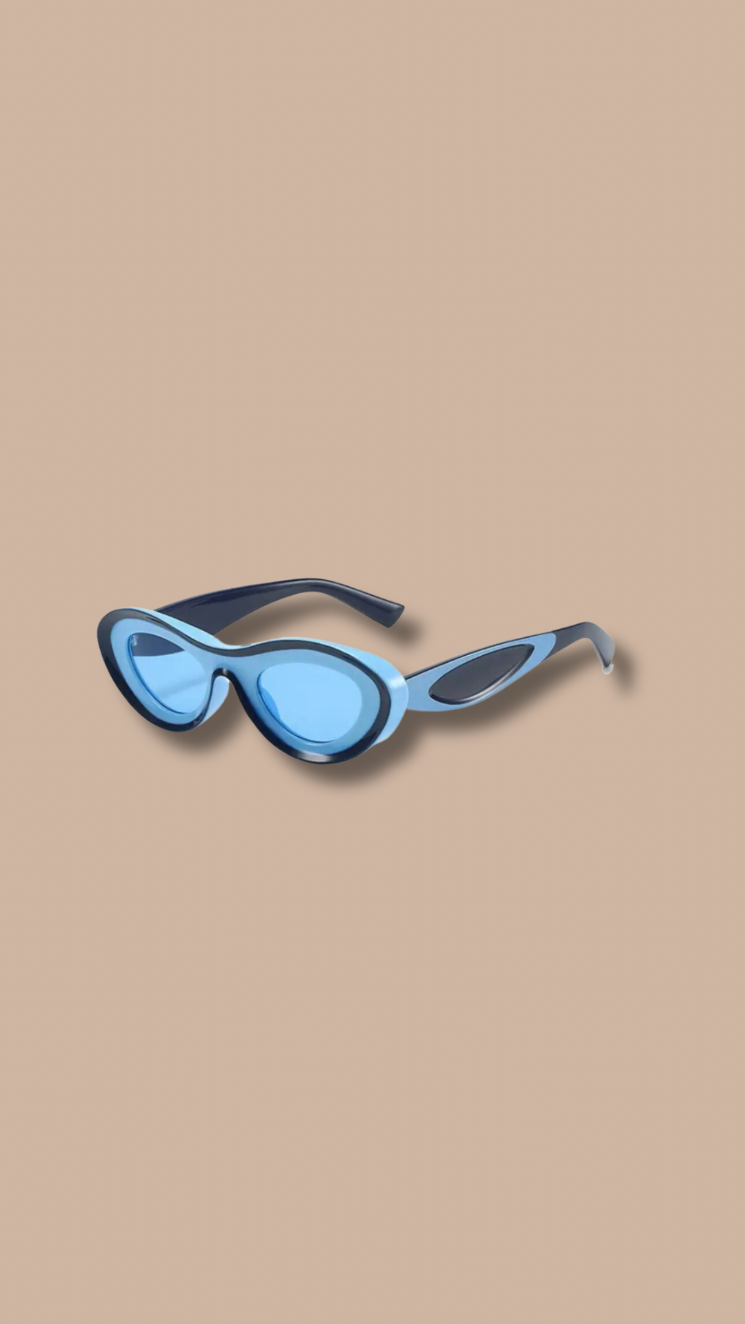 Blue Two-Tone Retro Sporty Sunglasses